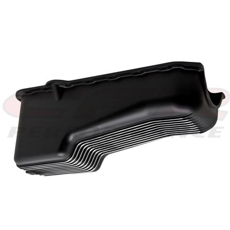Cfr Performance CFR HZ-8444-PBK Aluminum 1986-02 Chevy Sb 262-400 Stock Capacity Oil Pan Retro Polished Finned - Bla HZ-8444-PBK